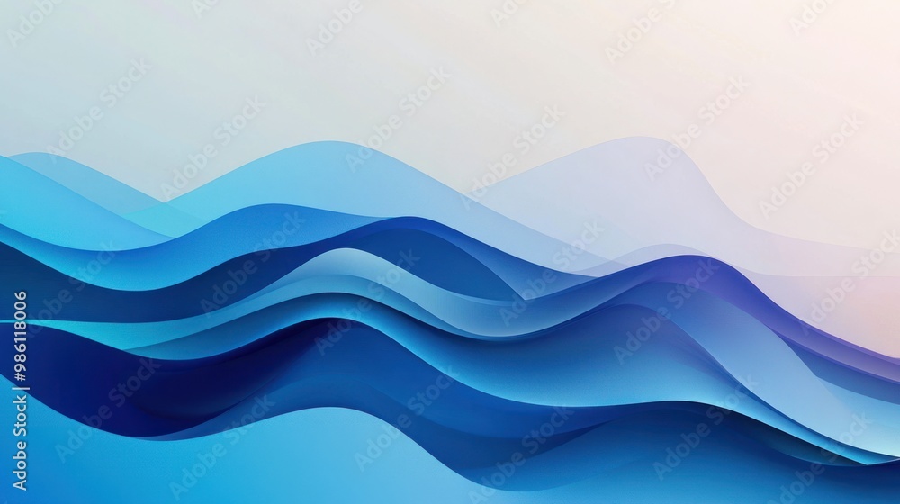 Abstract blue waves with shades of blue on a white background. Abstract blue waves with shades of blue on a white background.