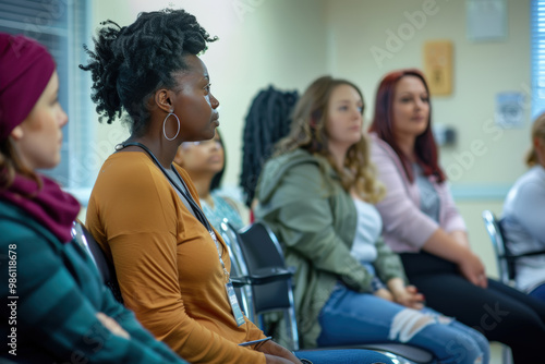 Inclusive Community Healthcare: Women of Various Ages in Mammography Clinic Waiting Room