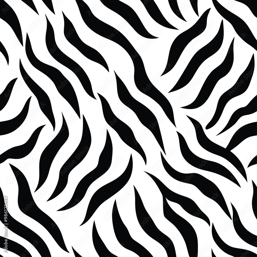 Obraz premium Seamless Zebra Animal Fur Pattern Vector Design.