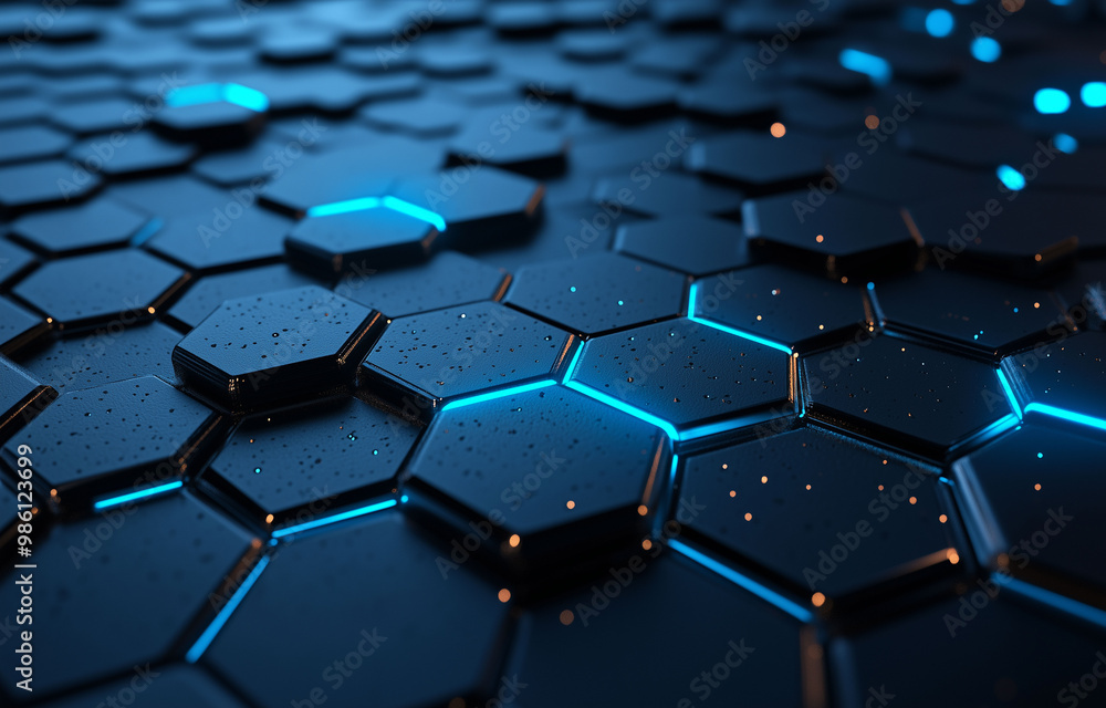 Obraz premium Futuristic Hexagonal Technology Surface