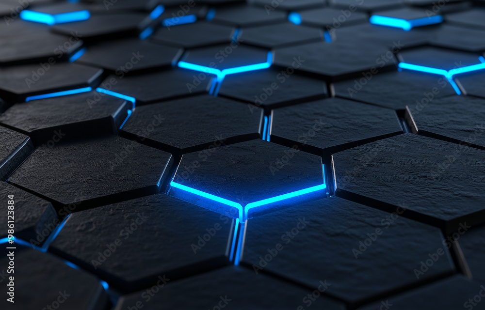 Obraz premium Futuristic Hexagonal Technology Surface