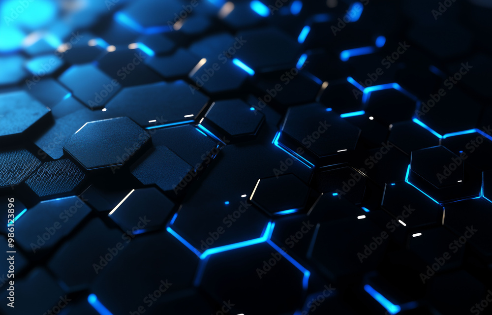 Obraz premium Futuristic Hexagonal Technology Surface