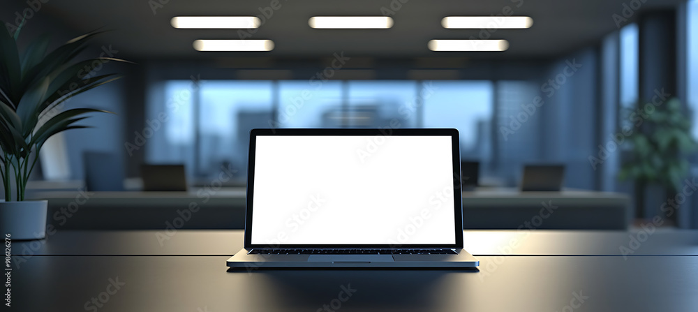 custom made wallpaper toronto digitalRealistic Laptop Mockup in a Minimalist Office Environment - Transparent PNG Banner Perfect for Professional Branding, Digital Marketing, and Website UI/UX Design