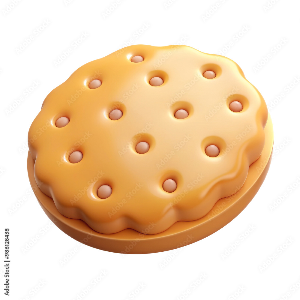Cream Filled Sandwich Biscuit Plastic Style Illustration