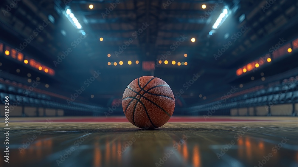 A basketball bounces in a state-of-the-art arena, symbolizing competition and athletic excitement. A basketball bounces in a state-of-the-art arena, symbolizing competition and athletic excitement.
