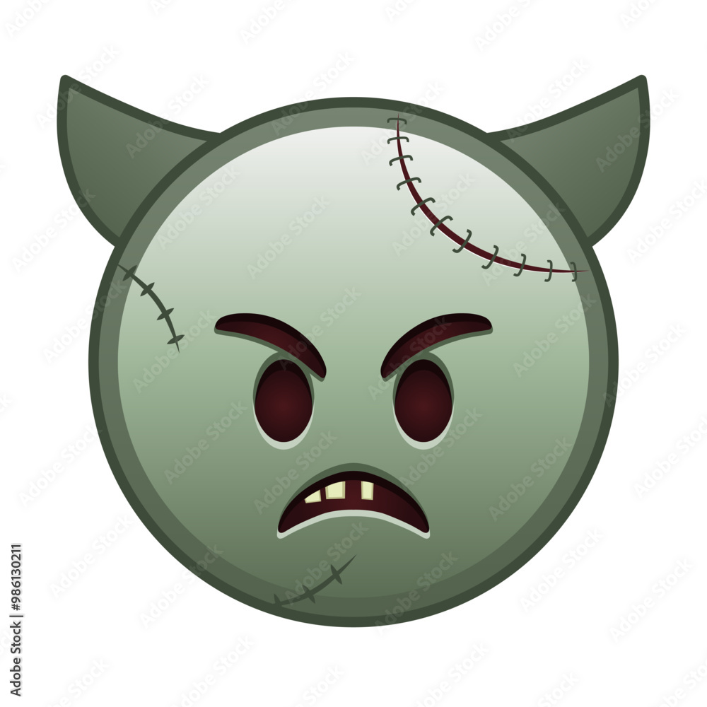 Angry face with horns Large size of zombie halloween emoji Angry face with horns Large size of zombie halloween emoji