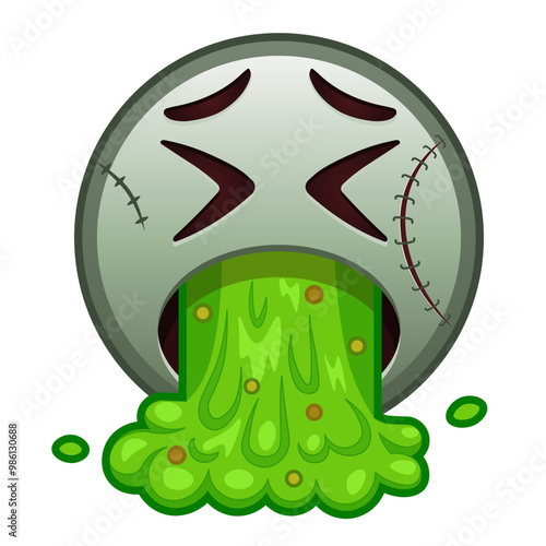 Face vomiting Large size of zombie halloween emoji