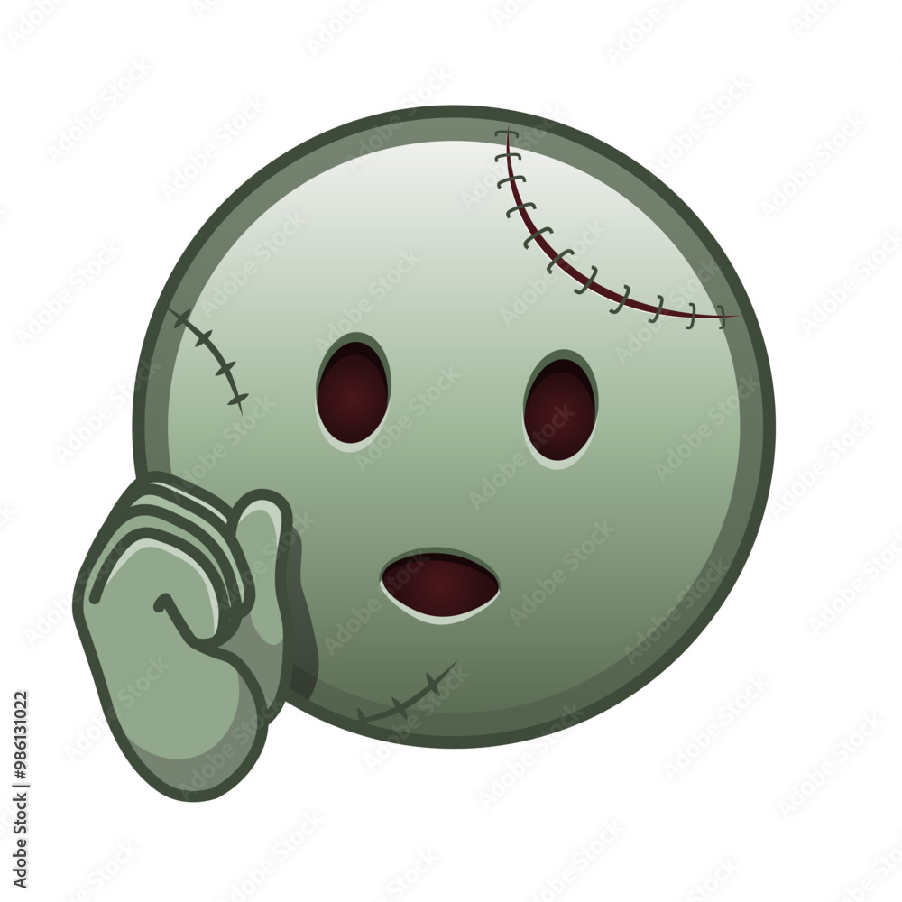 Face with hand Large size of zombie halloween emoji Face with hand Large size of zombie halloween emoji