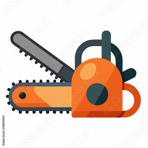 Chainsaw Vector Illustration for Cutting Tree Branches & Logs - SVG Files, Cricut, Silhouette Cut Files, Clipart & T-Shirt Graphics