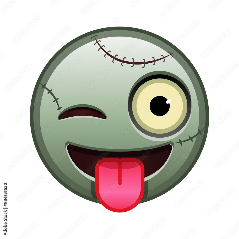 Face with tongue hanging out and winking eye Large size of zombie halloween emoji Face with tongue hanging out and winking eye Large size of zombie halloween emoji