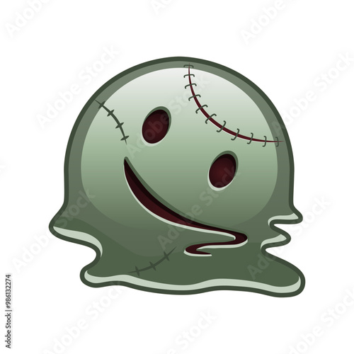 Melting face Large size of zombie halloween emoji