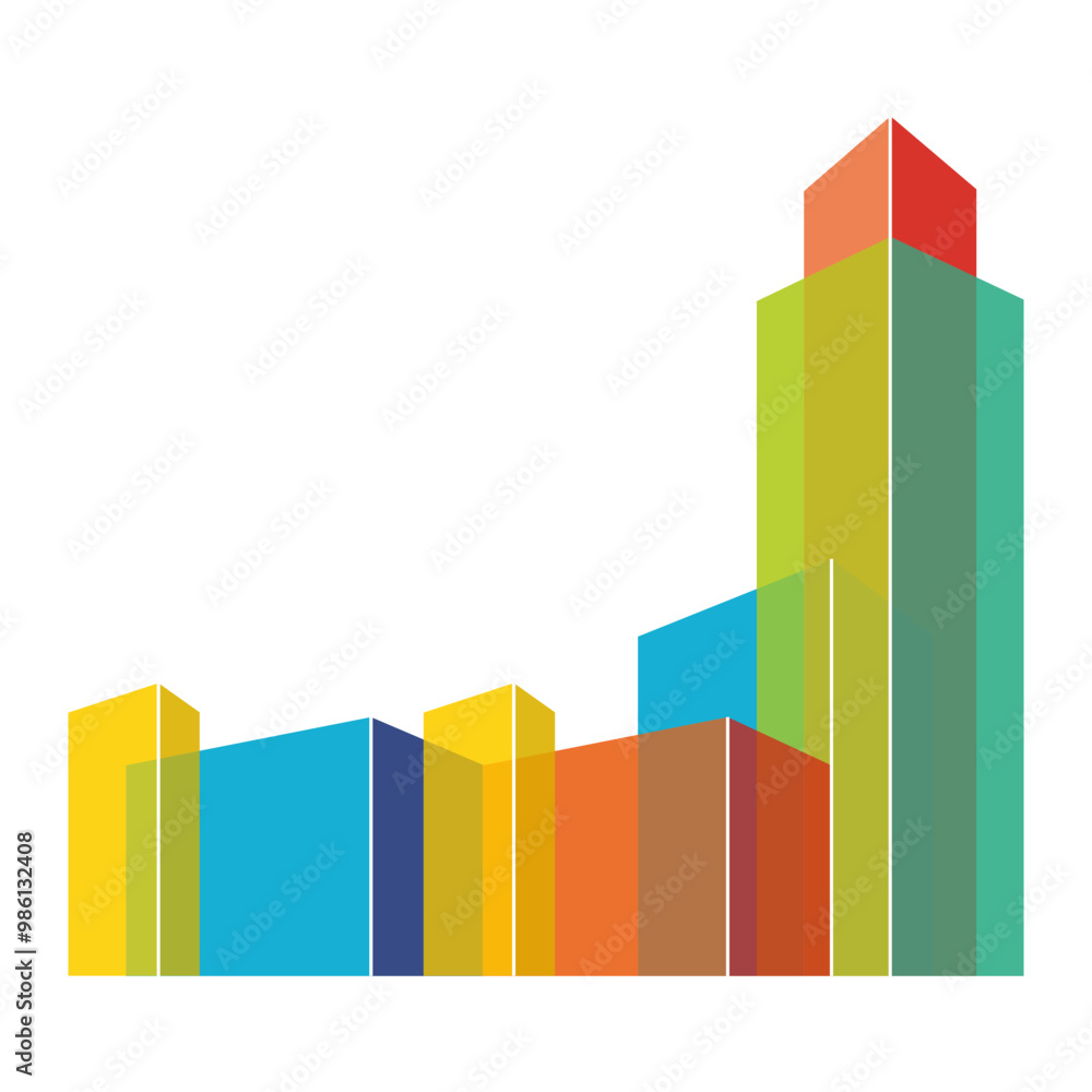 Simple skyscrapers as an icon for posters or logos in business, education or medicine Simple skyscrapers as an icon for posters or logos in business, education or medicine