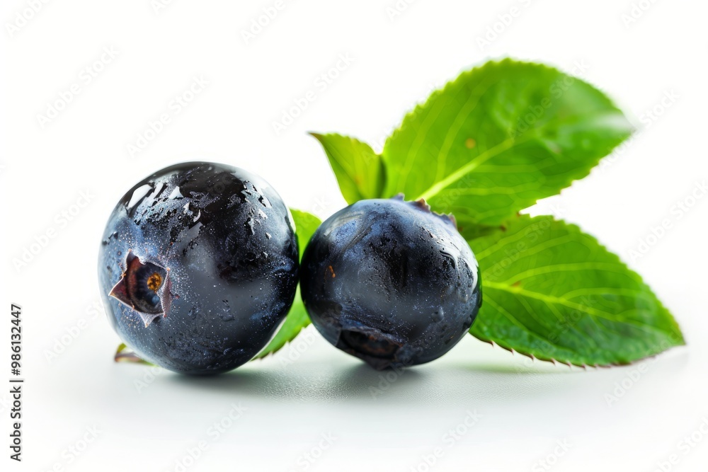 A fresh huckleberry isolated on white A fresh huckleberry isolated on white
