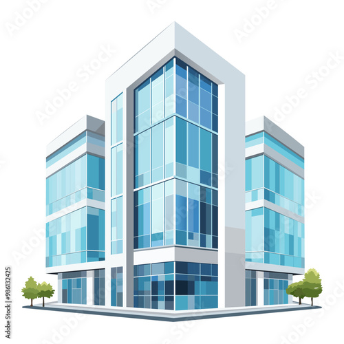 Skyscraper as an icon for posters or logos in business, education or medicine