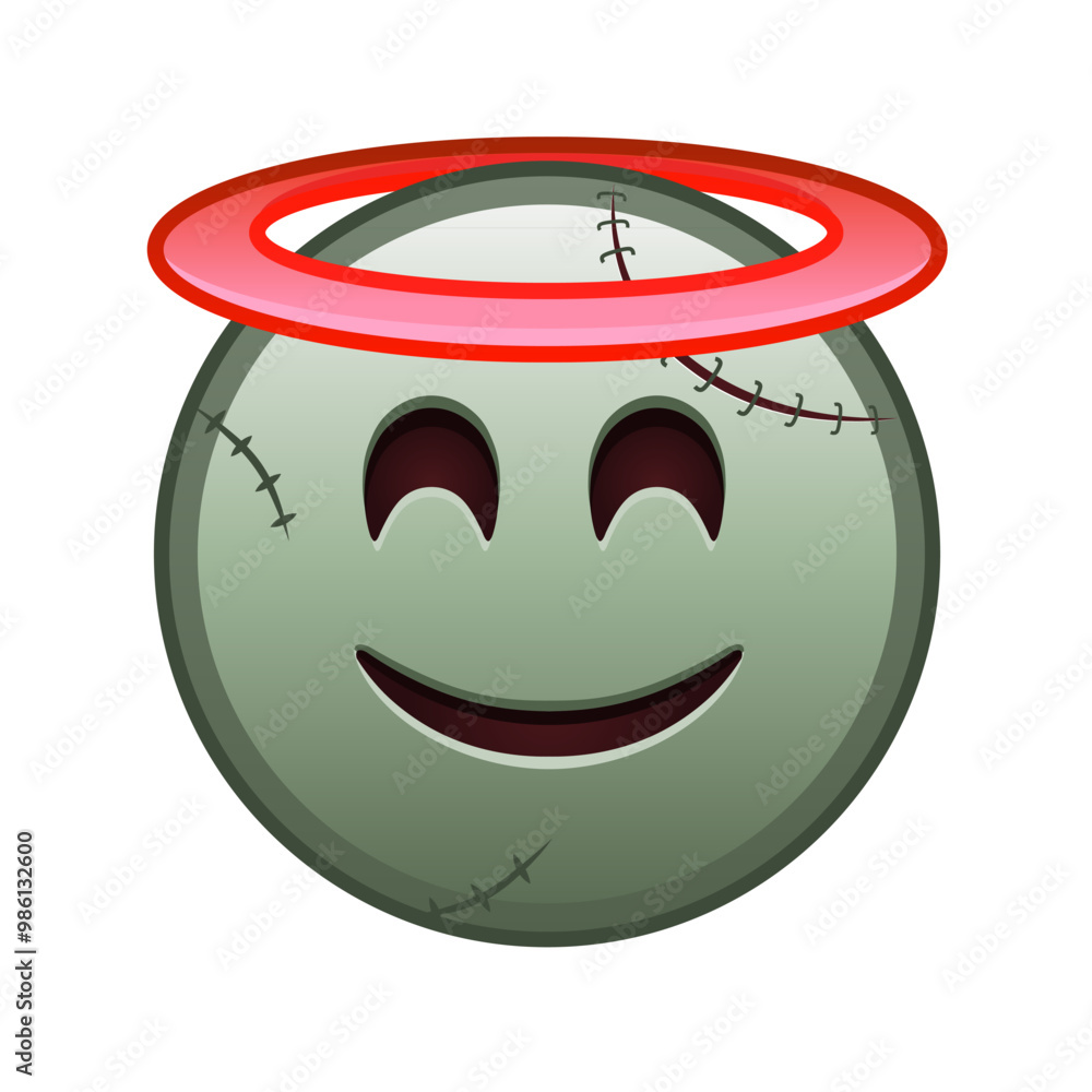Smiling face with halo above head Large size of zombie halloween emoji Smiling face with halo above head Large size of zombie halloween emoji