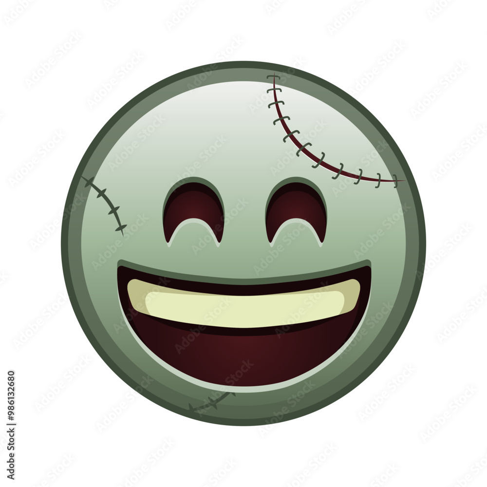 Smiling face with open mouth and laughing eyes Large size of zombie halloween emoji Smiling face with open mouth and laughing eyes Large size of zombie halloween emoji