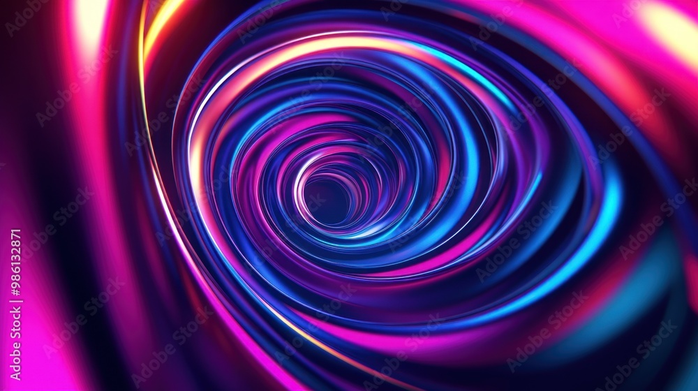 Abstract glowing neon spiral with pink and blue colors. Abstract glowing neon spiral with pink and blue colors.