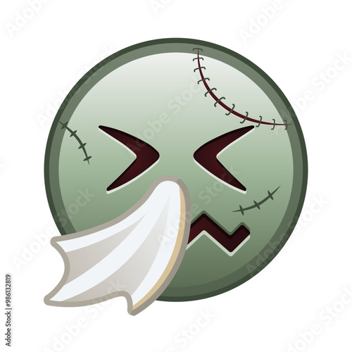 Sneezing face Large size of zombie halloween emoji