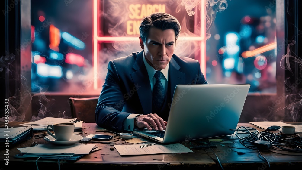 Businessman use laptops to analyze SEO search engine optimization for promoting ranking traffic on websites and optimizing their website to rank in search engines Businessman use laptops to analyze SEO search engine optimization for promoting ranking traffic on websites and optimizing their website to rank in search engines