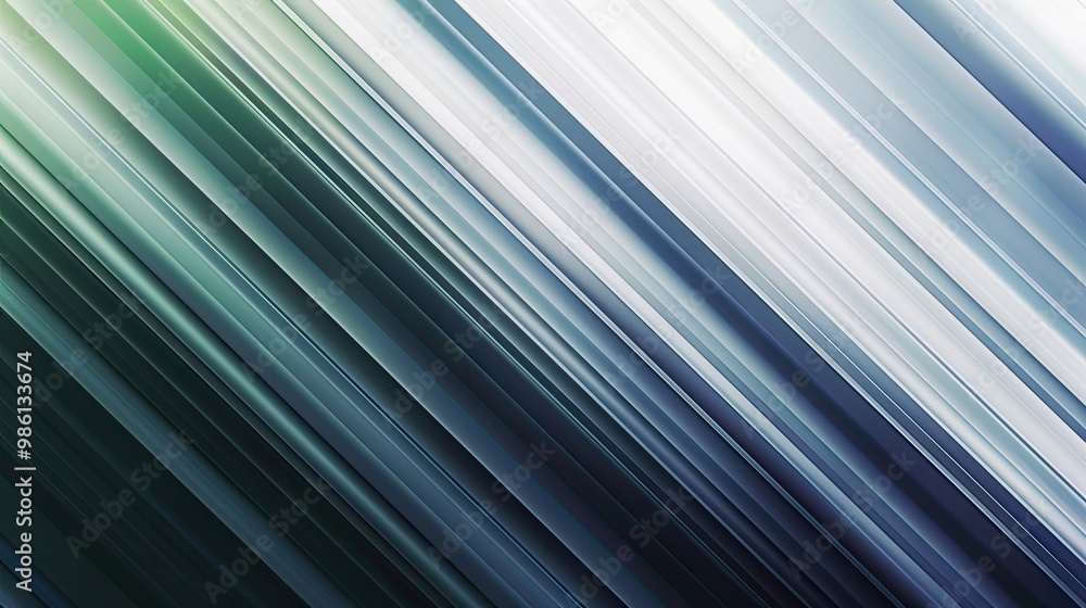 Fototapeta premium Silver to deep navy wallpaper with abstract green and white diagonal stripes
