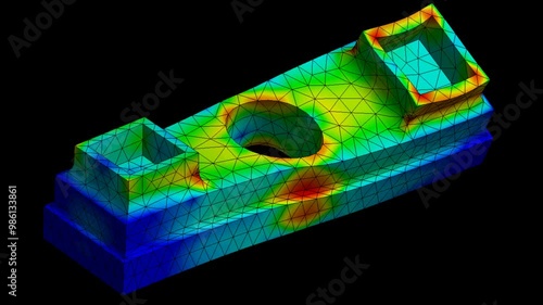 Mechanic simulation engineering - Stress and breakpoint analysis of Mechanical support under force and moment conditions photo