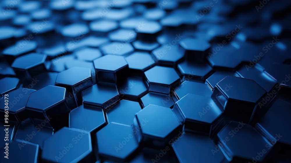 Abstract blue technology hexagonal background Abstract blue technology hexagonal background