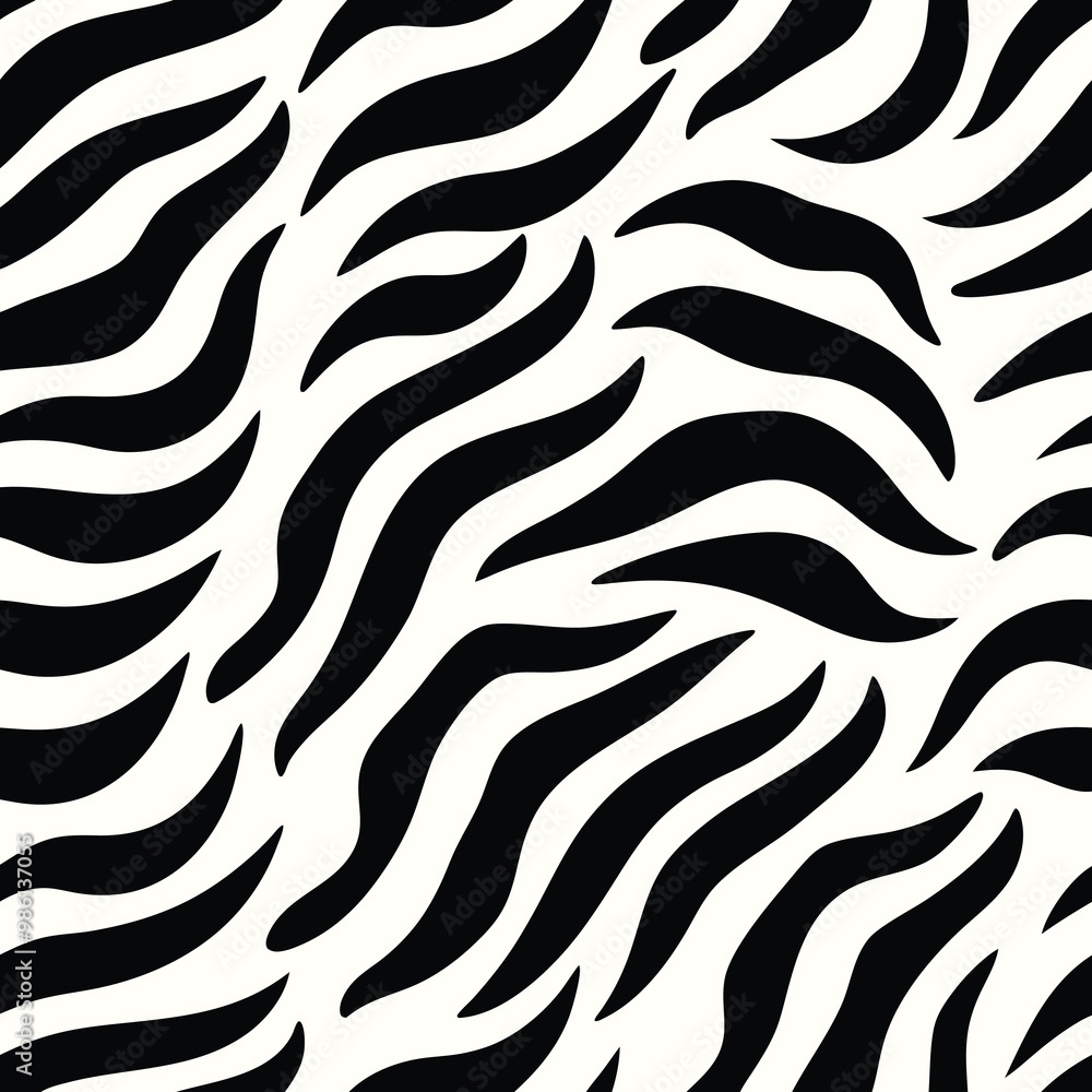 Seamless Zebra Animal Fur Pattern Vector Design. Seamless Zebra Animal Fur Pattern Vector Design.