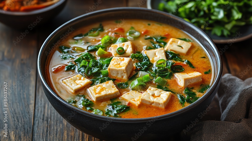This light yet satisfying vegetarian tofu soup is perfect for a healthy lunch or dinner option This light yet satisfying vegetarian tofu soup is perfect for a healthy lunch or dinner option