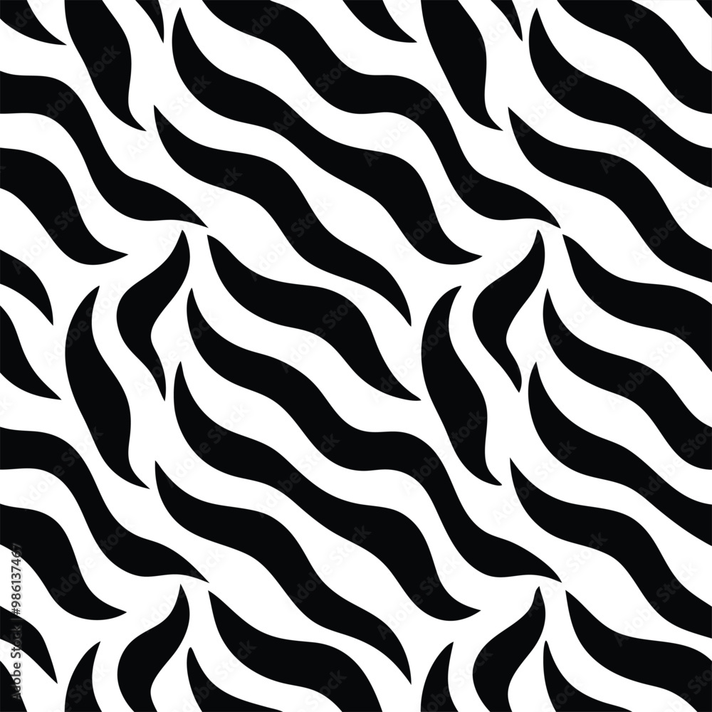 Seamless Zebra Animal Fur Pattern Vector Design. Seamless Zebra Animal Fur Pattern Vector Design.