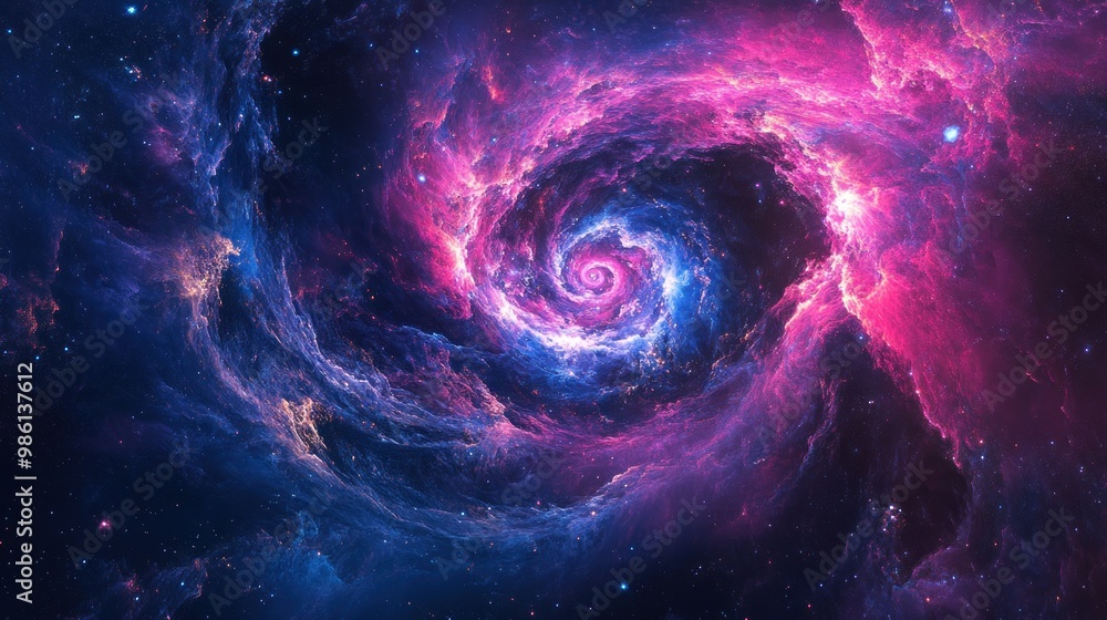 Cosmic swirl of vibrant colors in a vast galaxy, with stars and nebulae. Cosmic swirl of vibrant colors in a vast galaxy, with stars and nebulae.