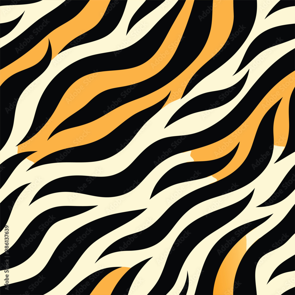 Obraz premium Seamless Zebra Animal Fur Pattern Vector Design.