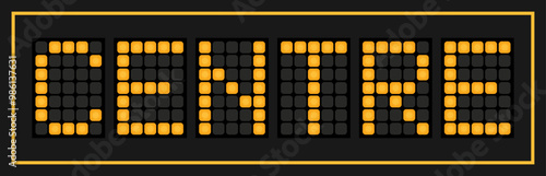 Orange color led banner in word centre on black background