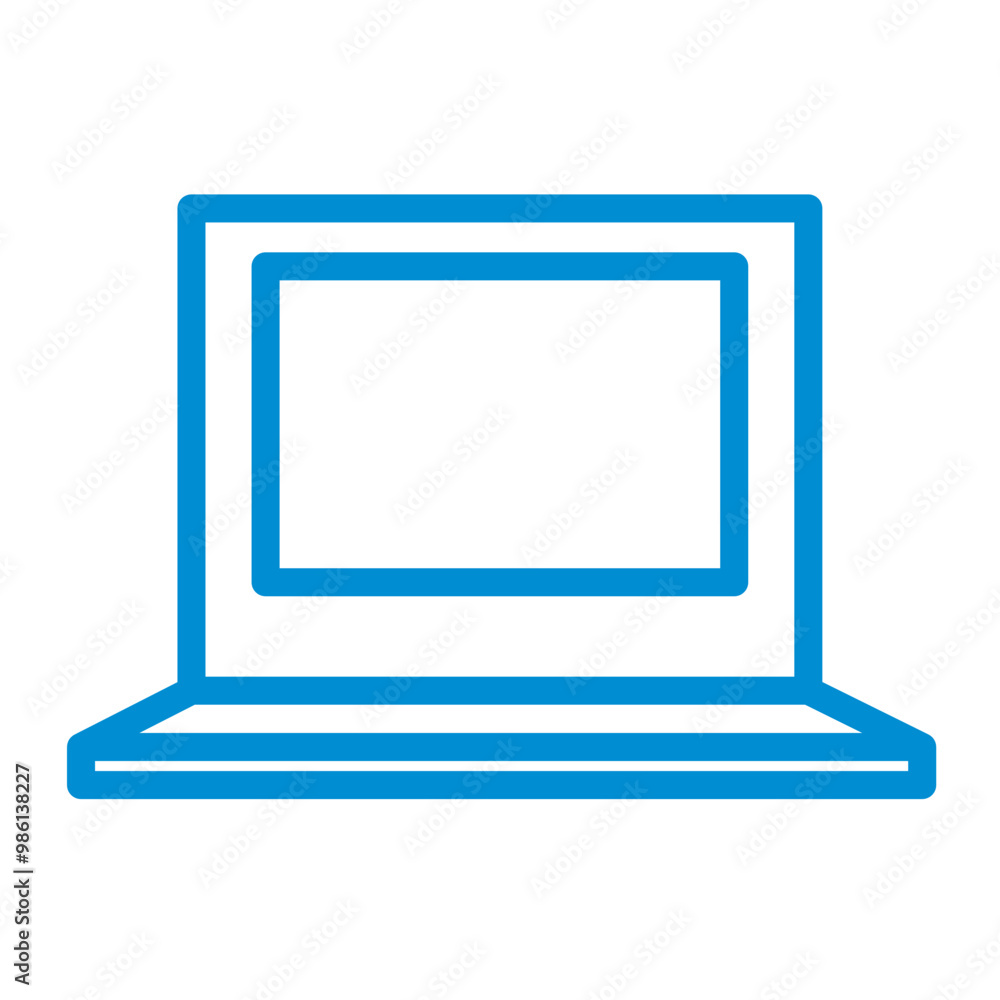 Blue vector icon. Laptop Blue vector icon. Laptop