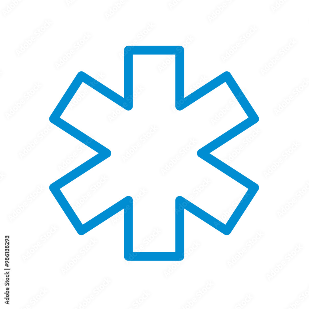 Blue vector icon. The symbol of a medical ambulance Blue vector icon. The symbol of a medical ambulance