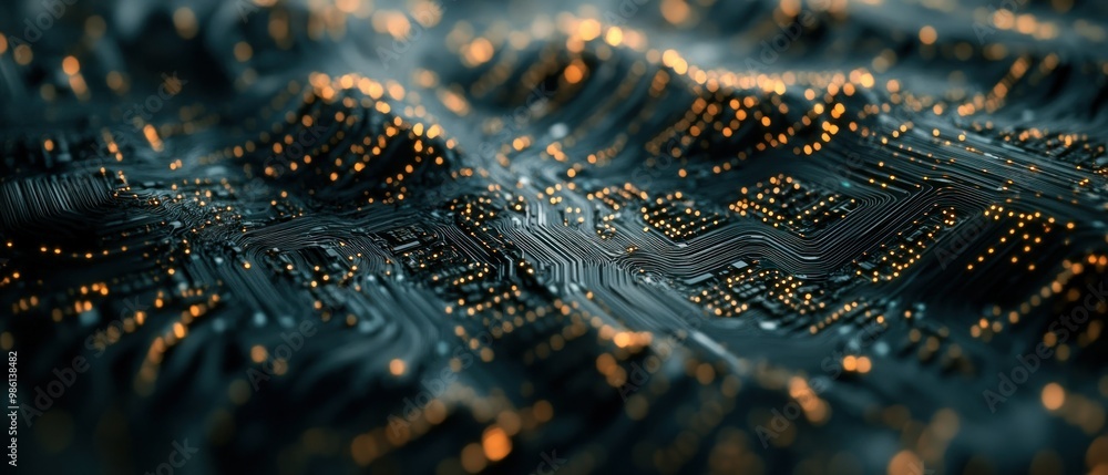 Abstract representation of a circuit board with glowing nodes, symbolizing technology and connectivity. Abstract representation of a circuit board with glowing nodes, symbolizing technology and connectivity.