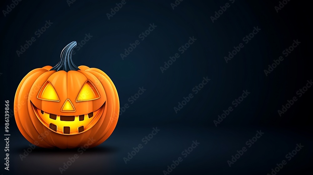 Spooky Pumpkin with Glowing Face for Halloween Decor Spooky Pumpkin with Glowing Face for Halloween Decor