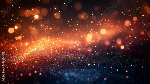 Abstract Glittering Light Particles with Bokeh Effect – Dreamy Digital Background 