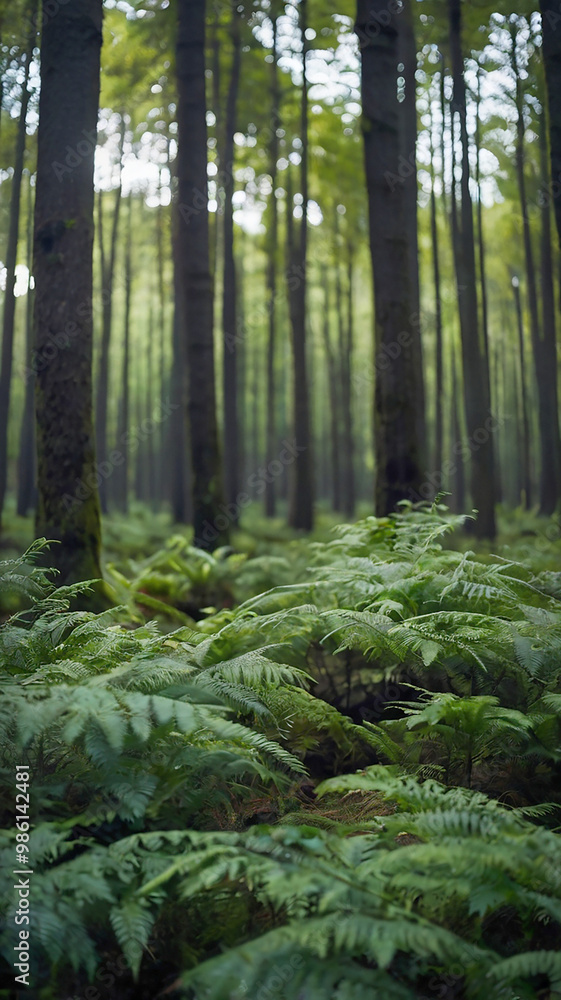Blurred bokeh of a lush, green forest Blurred bokeh of a lush, green forest