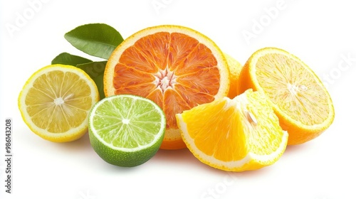 A fresh assortment of citrus fruits including oranges, lemons, and limes, showcasing vibrant colors and juicy textures.