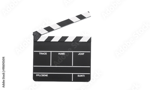 movie clapper board isolated on transparent background photo