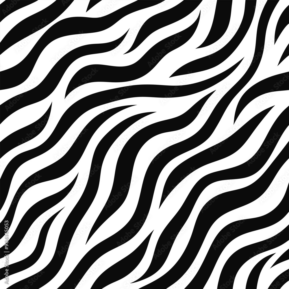 Obraz premium Seamless Zebra Animal Fur Pattern Vector Design.