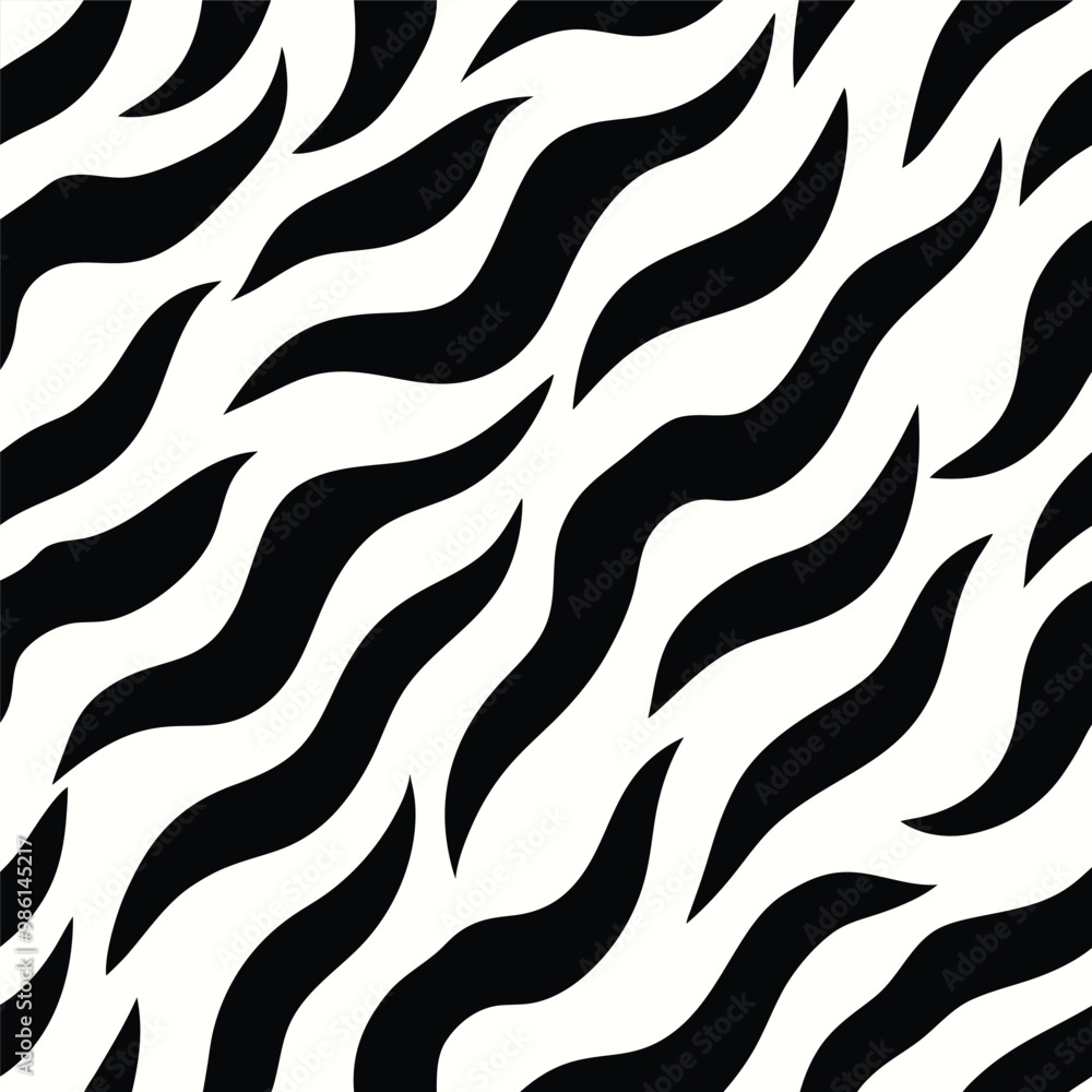 Seamless Zebra Animal Fur Pattern Vector Design. Seamless Zebra Animal Fur Pattern Vector Design.
