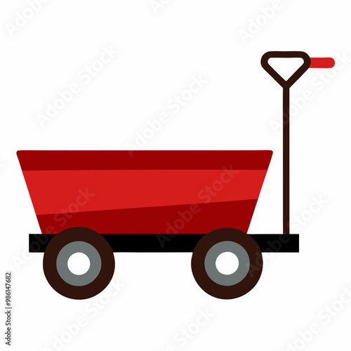 Garden Cart Utility Wagon Vector Design for Transporting Heavy Loads - SVG, Cricut, Clipart, and T-Shirt Graphics