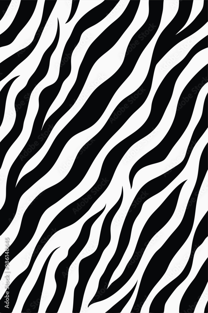Seamless Zebra Animal Fur Pattern Vector Design. Seamless Zebra Animal Fur Pattern Vector Design.