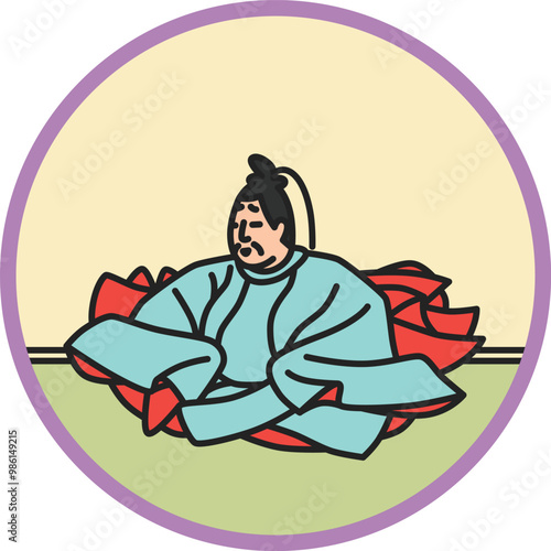 Wallpaper Mural カラー円形シンプル百人一首　崇徳院 Torontodigital.ca