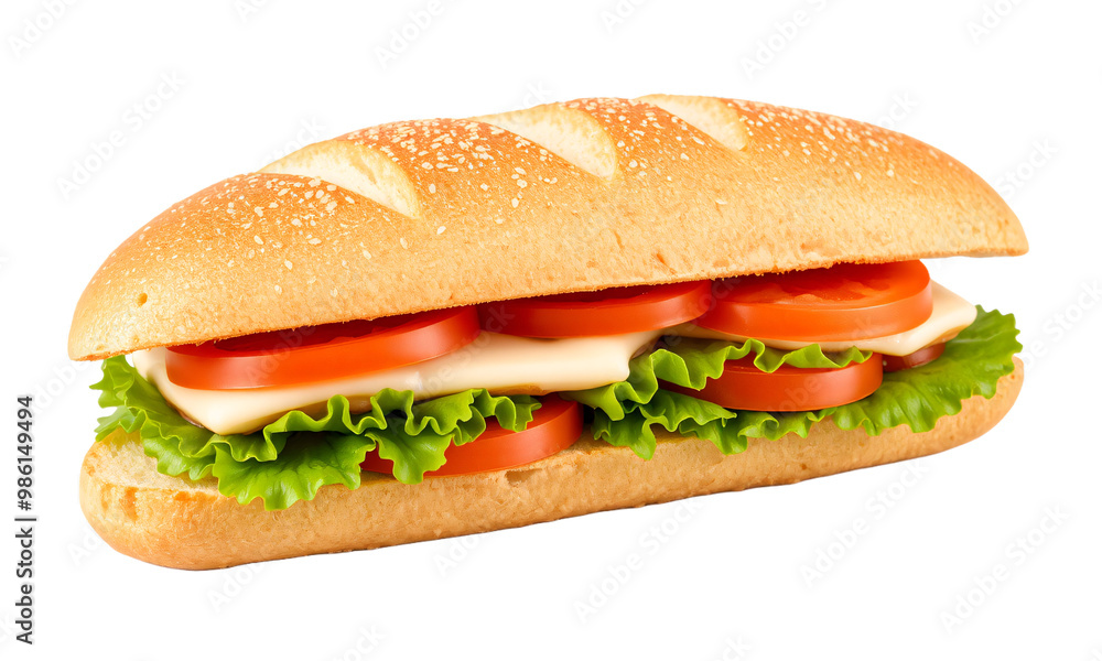 Ciabatta sandwich isolated on transparent background Ciabatta sandwich isolated on transparent background