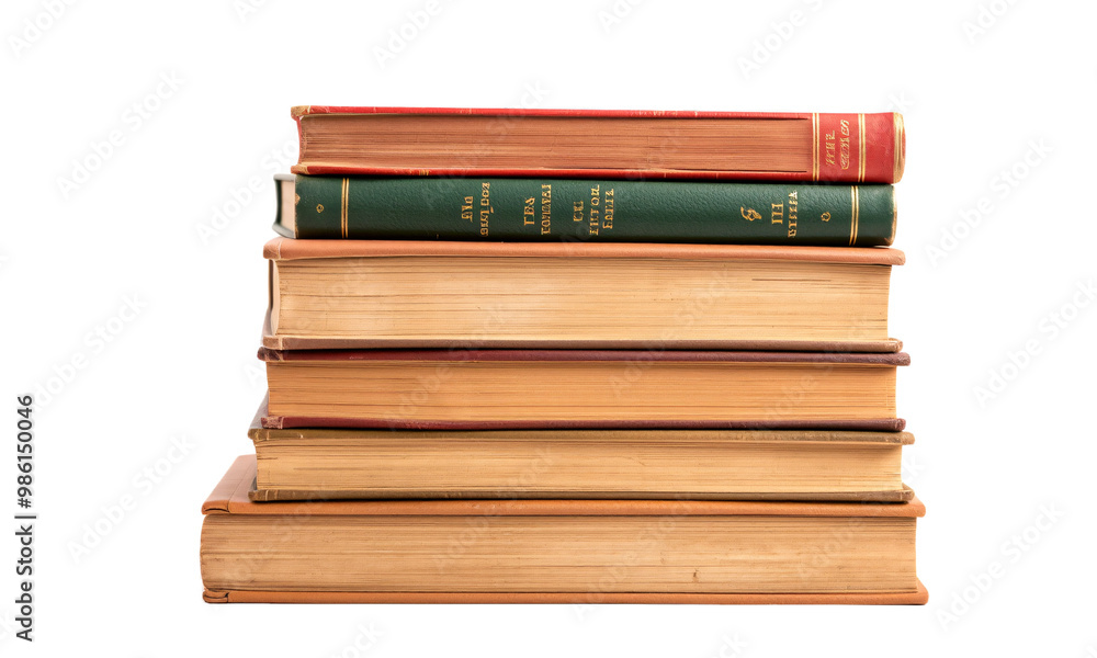 Stack of old books solated on transparent background Stack of old books solated on transparent background