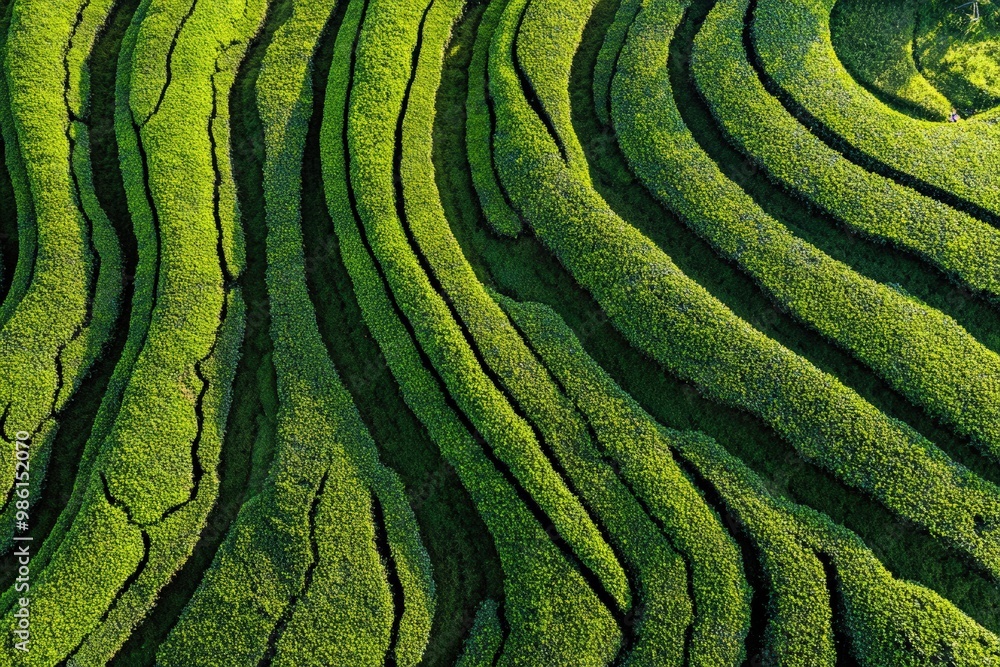 Expansive green field with flourishing plants under a clear, blue sky, photo-realistic landscape emphasizing vivid colors and details. Beautiful simple AI generated image Expansive green field with flourishing plants under a clear, blue sky, photo-realistic landscape emphasizing vivid colors and details. Beautiful simple AI generated image