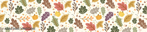 seamless pattern fall leaves background