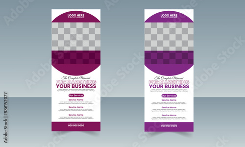 Modern and creative Business Roll up banner standee template, Corporate banner  vector design 